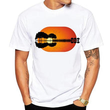 Load image into Gallery viewer, No glue feeling Print Fun Nature Guitar T Shirt Men Fashion Summer O-Neck White Cotton Short Sleeve Top T-Shirt Homme Size 5xl