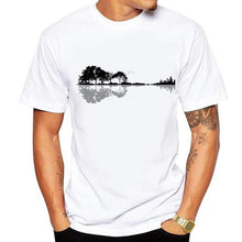 Load image into Gallery viewer, No glue feeling Print Fun Nature Guitar T Shirt Men Fashion Summer O-Neck White Cotton Short Sleeve Top T-Shirt Homme Size 5xl