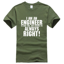 Load image into Gallery viewer, I AM AN ENGINEER printed letter summer 2019 men's T-shirts short sleeve cotton t shirt men harajuku jersey T-shirt free shipping