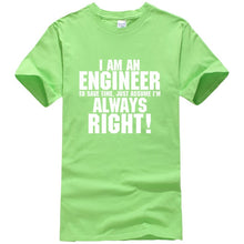 Load image into Gallery viewer, I AM AN ENGINEER printed letter summer 2019 men's T-shirts short sleeve cotton t shirt men harajuku jersey T-shirt free shipping