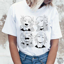 Load image into Gallery viewer, Ahegao Cartoon T Shirt Women Harajuku Boku No Hero Academia Anime T-shirt Senpai Funny Tshirt Hentai Himiko Toga Top Tees Female