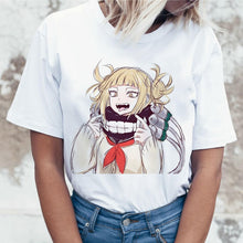 Load image into Gallery viewer, Ahegao Cartoon T Shirt Women Harajuku Boku No Hero Academia Anime T-shirt Senpai Funny Tshirt Hentai Himiko Toga Top Tees Female