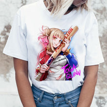 Load image into Gallery viewer, Ahegao Cartoon T Shirt Women Harajuku Boku No Hero Academia Anime T-shirt Senpai Funny Tshirt Hentai Himiko Toga Top Tees Female