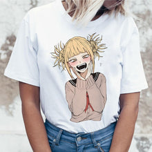 Load image into Gallery viewer, Ahegao Cartoon T Shirt Women Harajuku Boku No Hero Academia Anime T-shirt Senpai Funny Tshirt Hentai Himiko Toga Top Tees Female
