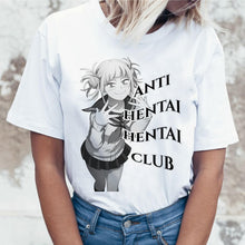 Load image into Gallery viewer, Ahegao Cartoon T Shirt Women Harajuku Boku No Hero Academia Anime T-shirt Senpai Funny Tshirt Hentai Himiko Toga Top Tees Female