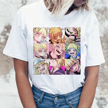 Load image into Gallery viewer, Ahegao Cartoon T Shirt Women Harajuku Boku No Hero Academia Anime T-shirt Senpai Funny Tshirt Hentai Himiko Toga Top Tees Female