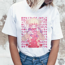 Load image into Gallery viewer, Ahegao Cartoon T Shirt Women Harajuku Boku No Hero Academia Anime T-shirt Senpai Funny Tshirt Hentai Himiko Toga Top Tees Female