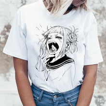 Load image into Gallery viewer, Ahegao Cartoon T Shirt Women Harajuku Boku No Hero Academia Anime T-shirt Senpai Funny Tshirt Hentai Himiko Toga Top Tees Female