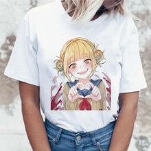 Load image into Gallery viewer, Ahegao Cartoon T Shirt Women Harajuku Boku No Hero Academia Anime T-shirt Senpai Funny Tshirt Hentai Himiko Toga Top Tees Female
