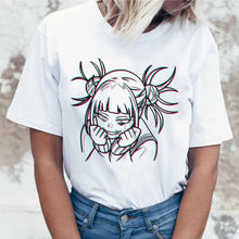Load image into Gallery viewer, Ahegao Cartoon T Shirt Women Harajuku Boku No Hero Academia Anime T-shirt Senpai Funny Tshirt Hentai Himiko Toga Top Tees Female