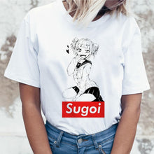 Load image into Gallery viewer, Ahegao Cartoon T Shirt Women Harajuku Boku No Hero Academia Anime T-shirt Senpai Funny Tshirt Hentai Himiko Toga Top Tees Female