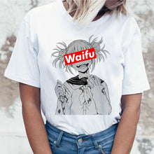 Load image into Gallery viewer, Ahegao Cartoon T Shirt Women Harajuku Boku No Hero Academia Anime T-shirt Senpai Funny Tshirt Hentai Himiko Toga Top Tees Female