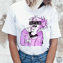 Load image into Gallery viewer, Ahegao Cartoon T Shirt Women Harajuku Boku No Hero Academia Anime T-shirt Senpai Funny Tshirt Hentai Himiko Toga Top Tees Female